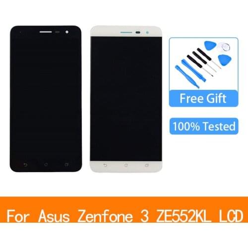 For Asus Zenfone 3 ZE552KL LCD screen assembly with front case touch glass, Z012DB Z012D LCD Display original Black White