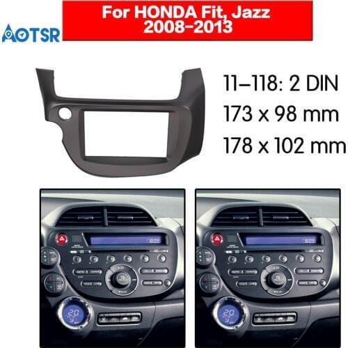 Double Din Radio Fascia for Honda Jazz Fit 2008-2013 GPS DVD Stereo CD Panel Dash Mount Installation Trim Kit Face Frame Bezel