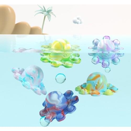 Sided Flip Double Reversible Octopus Baby Pupite Fidget Toys For Autism Kids Adults Antistress hand Reliever Decompression Toy