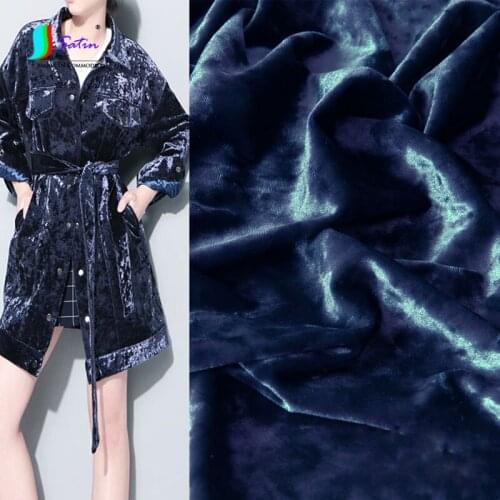 Skin-friendly Flexible Cloth for Cheongsam Night-robe Casual Clothing Sheet, Dark Color High-grade Spandex Velour Fabric A0018C