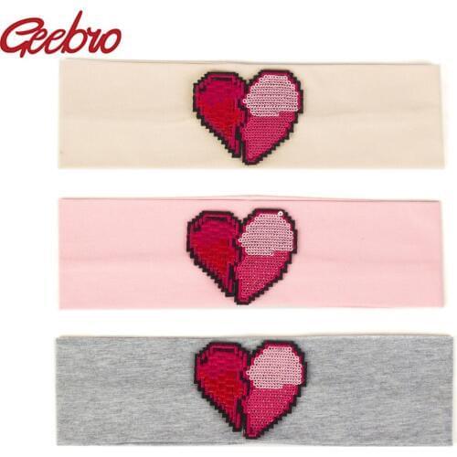Geebro New Woman Soft Solid Cotton Stretch Women Headbands Casual Heartbreak Headwear Hair Bands For Woman Female Hair Accessory