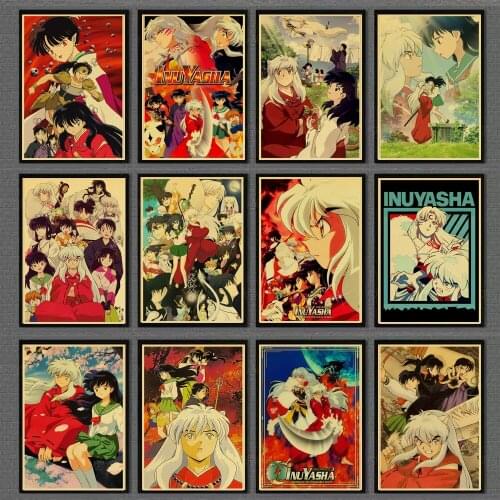 Canvas Painting Wall Art Vintage Anime Inuyasha Poster and Print Wall Art Home Decoration Pictures Living Room Decor Wall Decor