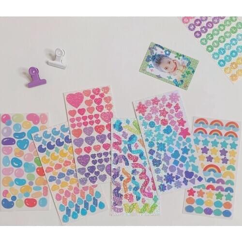 Kawaii Colorful Sequin Fantasy stickers DIY scrapbooking base collage diary journal happy plan decoration stickers