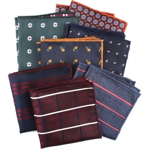 Linbaiway Mens Handkerchief Hanky Polyester Jacquard Pocket Towel Suit Small Pocket Square Formal Dress Chest Towel Custom LOGO