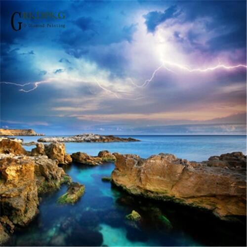 Lightning Sea vie 5D diy diamond painting full square diamond embroidery Cross stitch pictures of rhinestones Wedding decoration