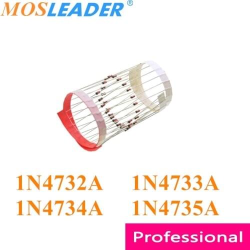 Mosleader 2500PCS DO41 1N4732A 4.7V 1N4733A 5.1V 1N4734A 5.6V 1N4735A 6.2V 1N4732 1N4733 1N4734 1N4735 in the tape without box