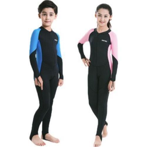 Neoprene Wetsuits Kids Swimwears Diving Suits Long Sleeves Boys Girls Surfing Children Rash Guards Snorkel One Pieces