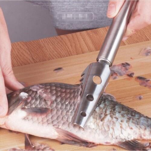 Stainless Steel fish scale remover cleaner scaler Fish Bone Removal Tweezers descaler Fish Scale Scraper fish scaler
