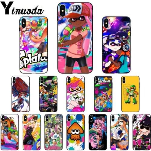 Yinuoda video game Splatoon Silicone TPU Soft black Phone Case for iPhone 6S 6plus 7 7plus 8 8Plus X Xs MAX 5 5S XR