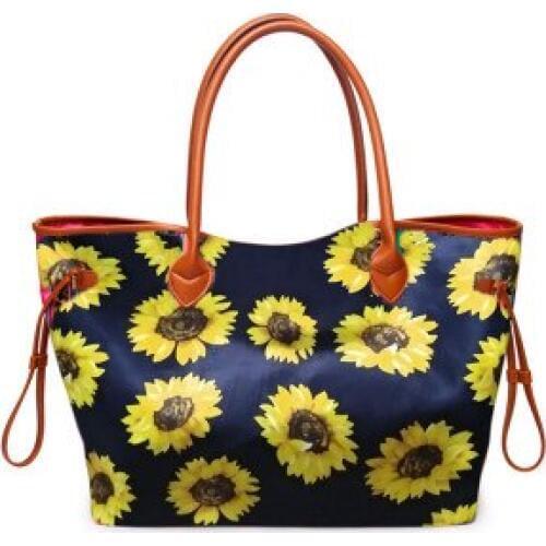 Bags for women 2019 Retro fashion sunflower shoulder bag sun flower handbag durable canvas printing large capacity bag purse