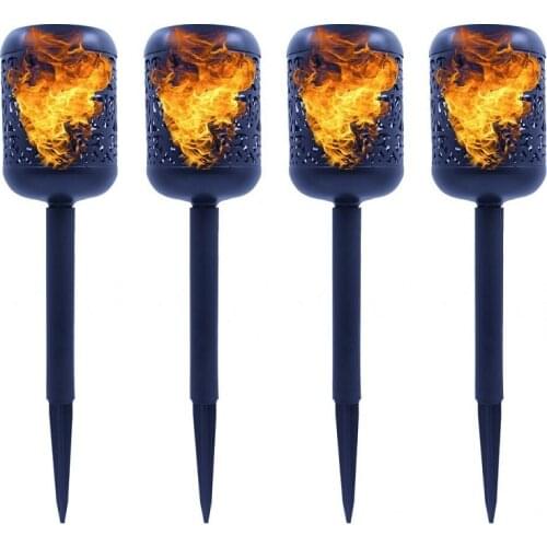 Solar Led Flame Torch Light Outdoor Garden Lawn Lamp Waterproof Ground Plug Lights Landscape Garden Outdoor Flickering Lighting
