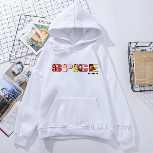 High quality Pop Girl Band Spice Girls hoodie woman vogue vintage 90s sudadera mujer streetwear High quality hooded sweatshirt