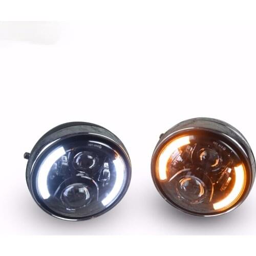 UK 7.8 Inch 20cm Retro Motorcycle Modified Oversized LED Independent Steering Headlight