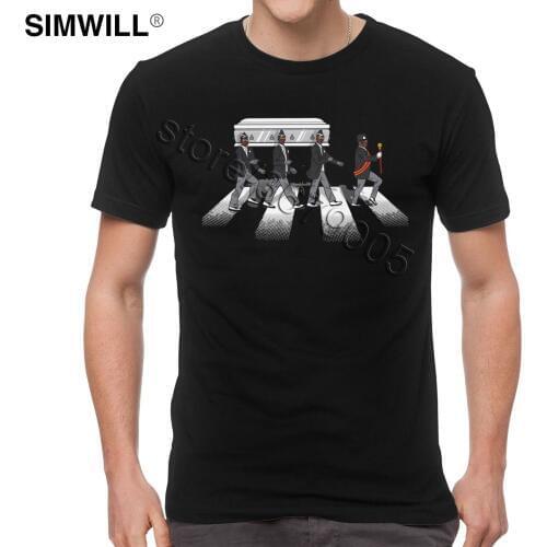 Funny Coffin Dance T Shirt Men Short Sleeved Cotton T-shirt 2020 Meme Funeral Dance With Casket Pallbearers Adult Slim Fit Tee