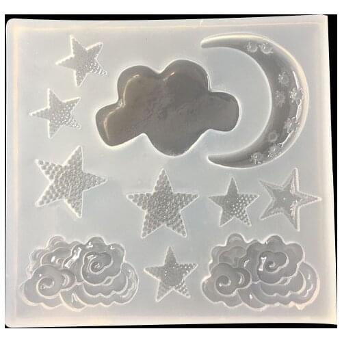 New mirror Mini bow moon star star sky series UV glue clay mold accessories decoration
