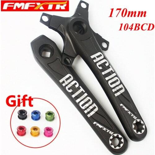 Mountain Bicycle Crankset Sprocket 104BCD MTB Bike Square Hole 170mm Crank For Single/Double/Triple chainring Cycling Parts