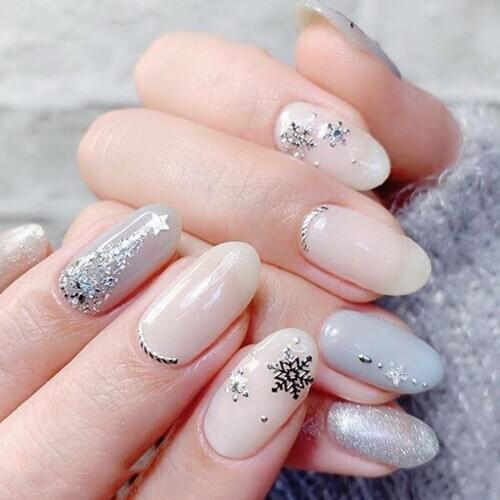 1 Sheet Snowflake Nail Stickers Laser Gold Laser Silver DIY Self Adhesive Decals Christmas Nail Art Snowflake Nail Stickers