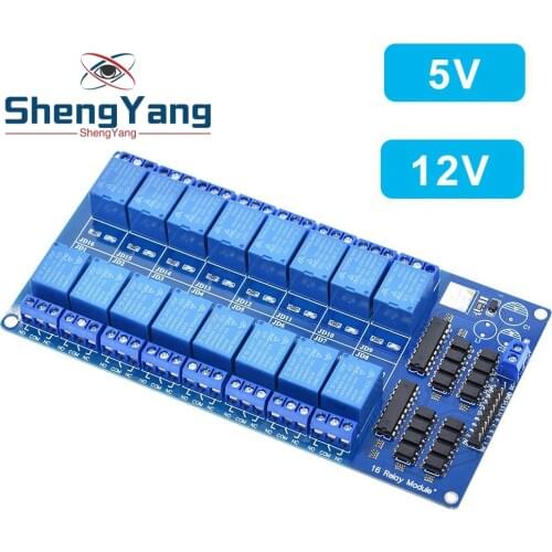 1PCS ShengYang 5V 12V 16 Channel Relay Module for arduino ARM PIC AVR DSP Electronic Relay Plate Belt optocoupler isolation