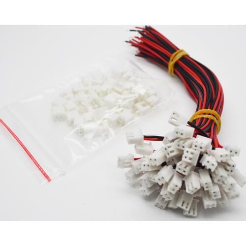 10 Sets/Lot 26AWG JST XH2.54 2 Pin Connector Plug Wire Cable 10/15/20/30mm Length Male Female Plug Socket