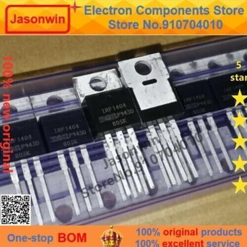 100% nuevo 50 unids/lote original MOSFET IRF1404PBF 40V202A IRF1404 TO-220 Transistor