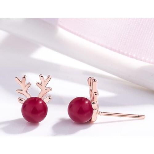 100% Real S925 Sterling Silver real Natural Ruby Jewelry Stud Earring for Women Casual Triangle Earrings Joyeria Fina Mujer