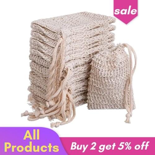 15 Packs Of Soap To Exfoliate Natural Flax Soap Bag