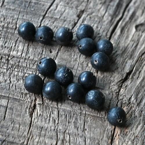 20PCS Prayer Beads Round Hand String Black Buffalo Horn Vintage Beads DIY Handmade Necklace Bracelet Accessories. Hole 1.5mm