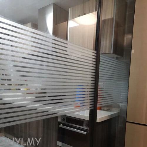 3D Office Matte Window Sticker Stripe Window Covering Film Static Self-Adhesive Glass Privacy Vinyl Film For Home Door Kitchen
