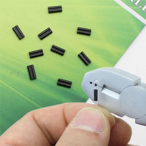 50pcs Carp Fishing Krimps For Carp Chod Hair Ronnie Rig Fishing Accessories Stiff Fluorocarbon Fishing Line Crimp Sleeves Tackle