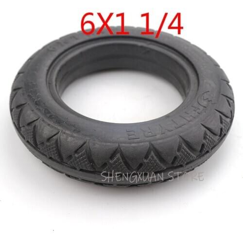 6X1 1/4 Solid Tire for Folding Bicycle ,Mini Surfing Electric Scooter Parts