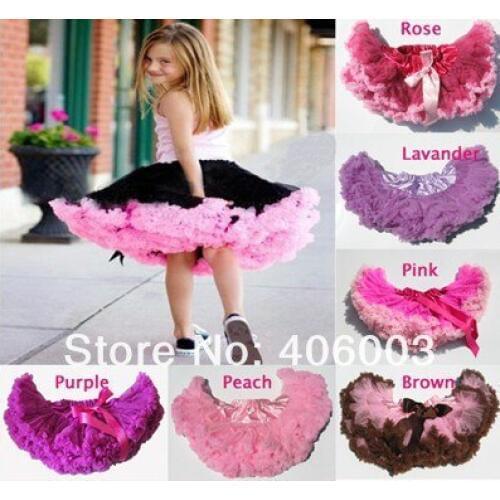 Free shipping toddler petticoats baby girls tutu pink black ruffle tulle table skirt