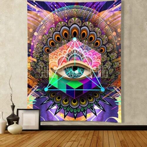 Boho Mandala Eye Cool Hippie Bohemian Tapestry Colored Wall Art Decor