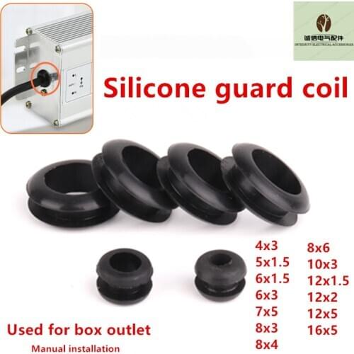 Black 1pcs silicone double-sided retainer rubber retainer ring waterproof ring through hole O type distribution box sealing ring