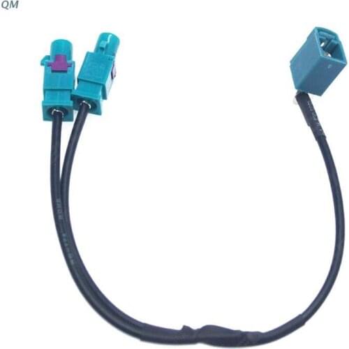13MF Dual-Male Fakra Y-Splitter to Female Fakra Antenna Adapter Cable Radio FM Antenna Conversion Line Converter