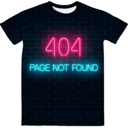 REAL American US SIZE 404 Not Found fashion 3D Sublimation Print T-Shirt plus size 3xl 4XL 5XL 6XL