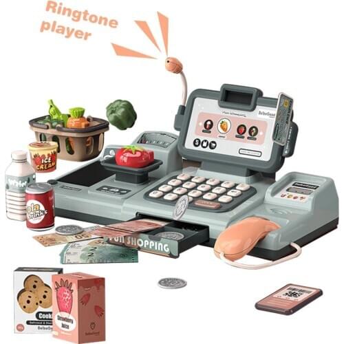 Interactive Educational Cashier Counter Kids Role Play Creative Cash Register Toy Simulated Model Supermarket Pretend Play Toys