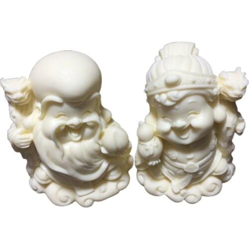 Chinese Style Fortune Longevity Carving Ivory Fruit Tea Pet Ornament Sculptures Statues Home Car Decoration Figurines