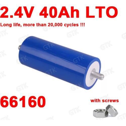100pcs Lithium titanate battery 2.4V 40Ah LTO battery for diy 66160 40AH vehicle inverter golf cart RV Household appliances