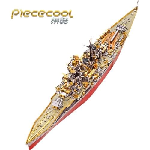 Piececool 3D Metal Puzzle KONGOU Battleship Model DIY 3D Laser Cut Assemble Jigsaw Toys Desktop decoration GIFT For Children