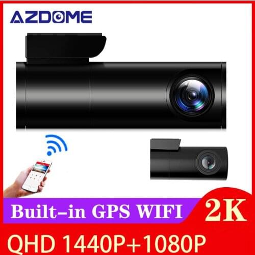 OLOPKY Mini Hidden QHD 1440P Car Dash Cam Front Rear Camera DVR Detector with WiFi GPS Video Recorder 24H Parking Monitor