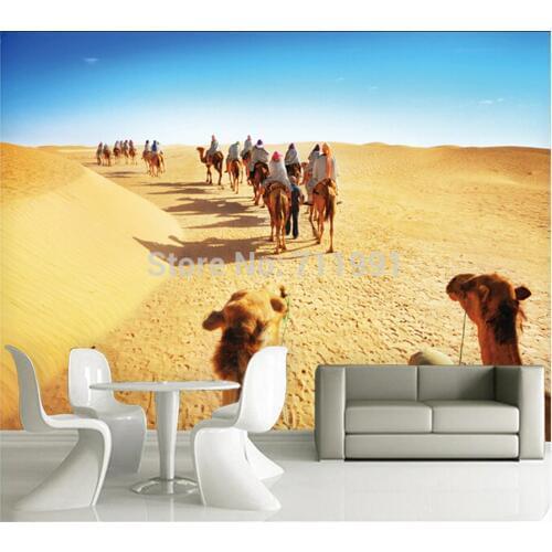 Custom Wallcoverings mural 3D for living room restaurant bedroom Background wall papel de parede Sahara desert camel