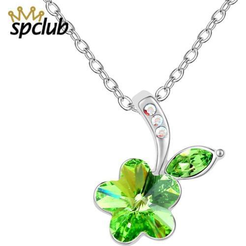 New Arrival Crystals from Swarovski Fashion Charm Gem Flower Choker Necklaces & Pendants Fashion Jewelry Woman Christmas Gifts