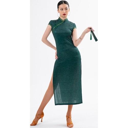 New Latin Dance Performance Dress Adult Latin Cheongsam Dress Women Ballroom Competition Prom Clothes Tango Dance Costume BL5754
