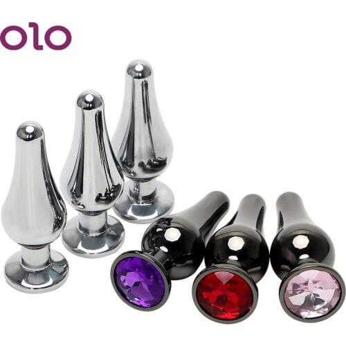 OLO Anal Plug Metal Butt Plug Prostata Massage Masturbation Jewelry Butt Stimulator Sex Toys for Women Men