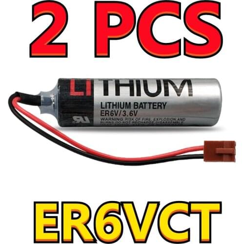 2PCS Original New For TOSHIBA ER6VCT 3.6V 2000mAh PLC Battery With Little Brown Plug