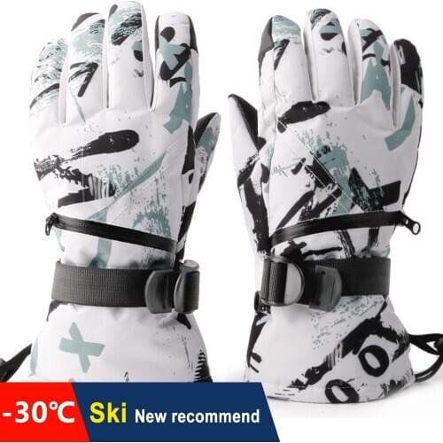 Women Men Touch Screen Ski Gloves Winter Snowbaord Sled Motor Cycling Gloves Waterproof Thicken Ultralight Windproof Handwear