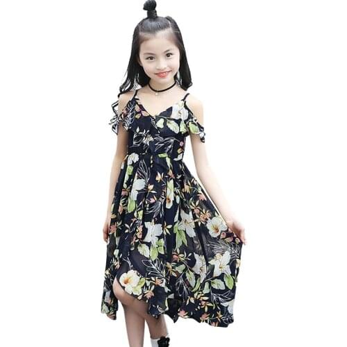 Dress For Girls Floral Beach Dress Girls Bohemia Style Kids Dresses Summer Girls Costumes Kids 6 8 10 12 14