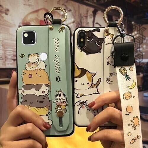 Anti-knock Cover Phone Case For Google Pixel 4A Wrist Strap Lanyard New Arrival Soft Case Anti-dust