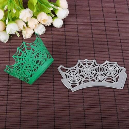 Compassable Spider Web Border Metal Cutting Dies Stencils Joinable Spider Web Border Die Cuts For Card Making Scrapbook New2019