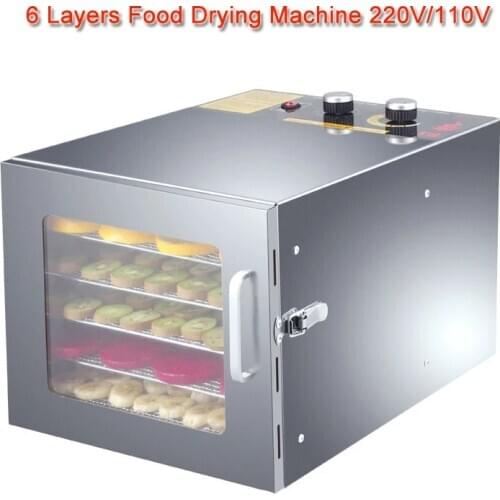 Food Dehydration Dryer Machine Fruit Dryer Commercial 6 Layers Stainless Steel Food Dryer Dried Vegetables Pet Snacks Machine